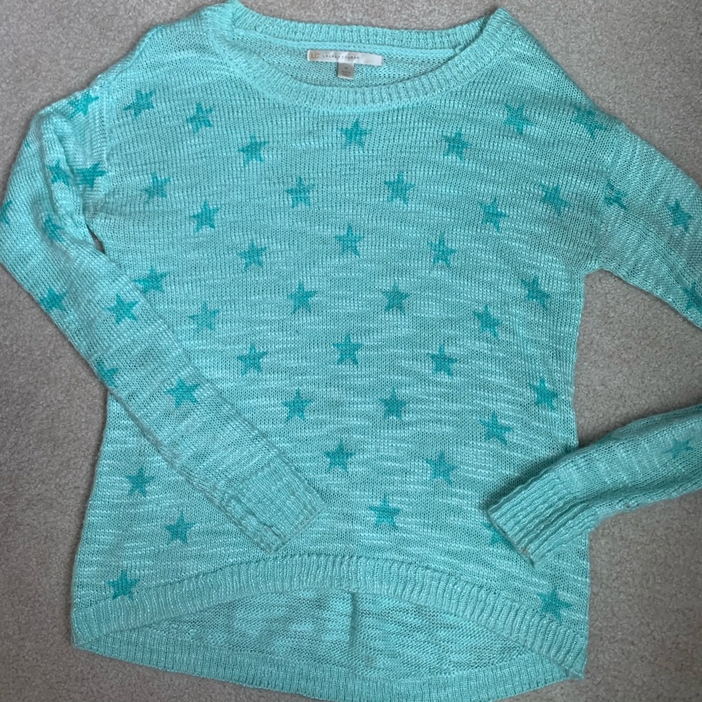 Lauren Conrad mint green star sweater
